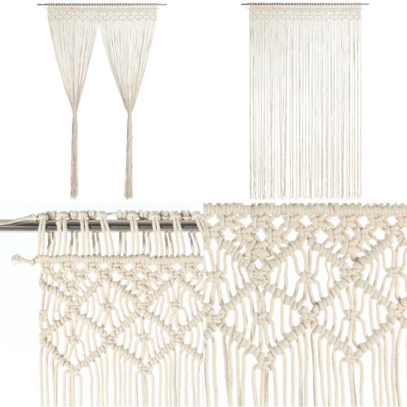 Vidaxl - Rideau en macramé 140x240 cm Coton - Rideau Macramé - Rideau Décoration - Rideau Coton - Rideau Salon - Rideau Chambre - Home & Living