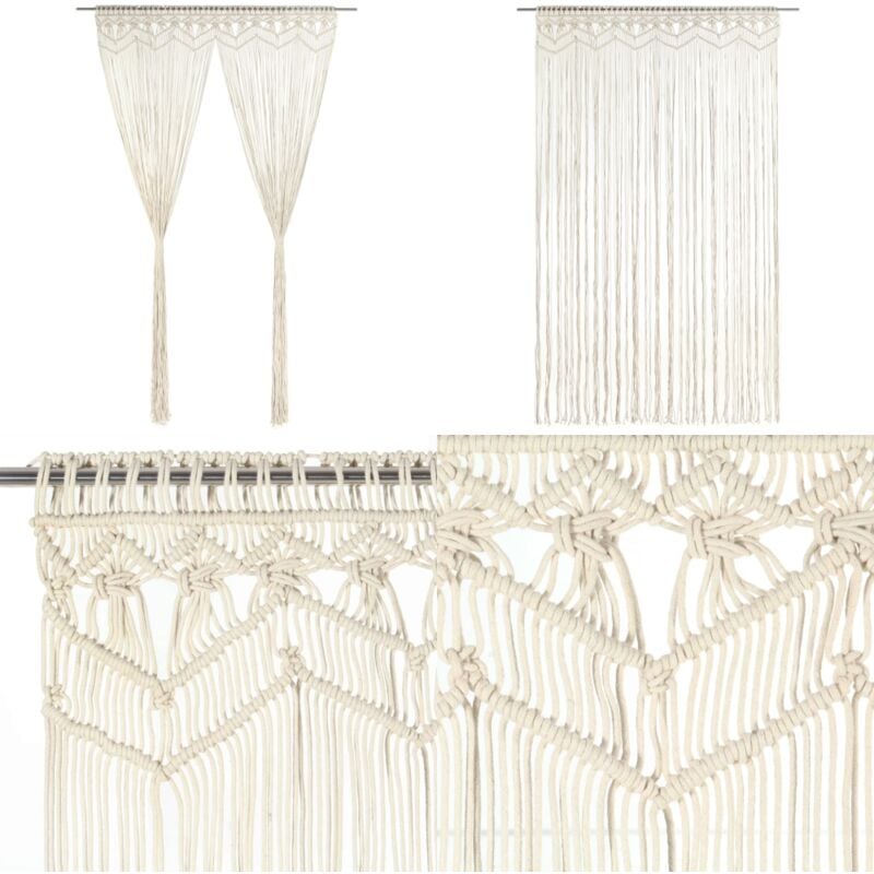 Vidaxl - Rideau en macramé 140x240 cm Coton - Rideau Macramé - Rideau Décoration - Rideau Coton - Rideau Salon - Rideau Chambre - Home & Living