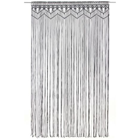Rideau en macramé Anthracite 140x240 cm Coton CFW29095