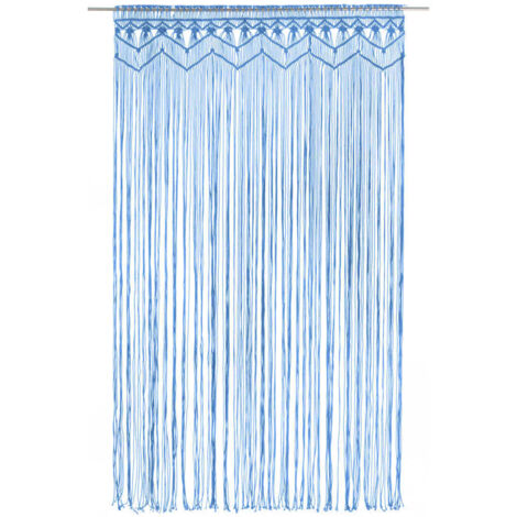 Rideau en macramé Bleu 140x240 cm Coton CFW41035