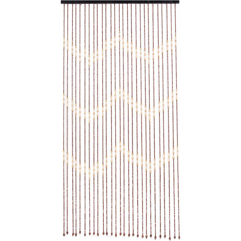 Rideau en perles de bambou - Rideau de porte en perles - Rideau en bois - Pour séparateur de pièce, décoration de salon, balcon, 90 (l) x 175 (l) cm