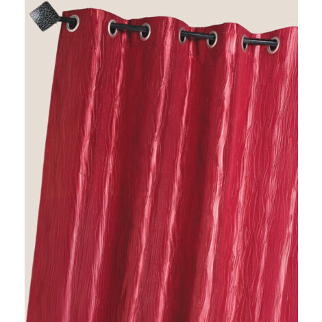 Rideau en taffetas froissé à œillets Rouge 135x260 cm