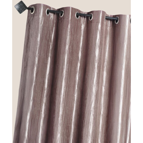 Rideau en taffetas froissé à œillets Taupe 135x260 cm