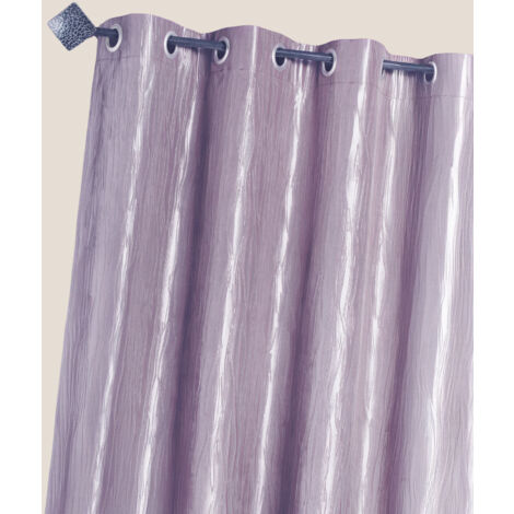 Rideau en taffetas froissé à œillets Violet parme 135x260 cm