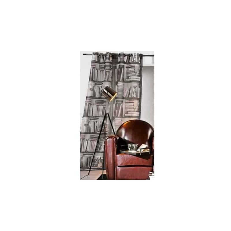 Rideau occultant imprimé livres dans une bibliothèque - 145x260cm - Multicolore