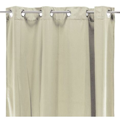 Rideau en velours beige clair 140x250 cm – Tissu doux et élégant – Pour décoration intérieure moderne – Thedecofactory