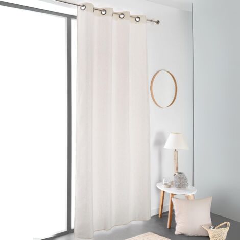 Rideau esprit naturel Blanc cassé 135x180 cm