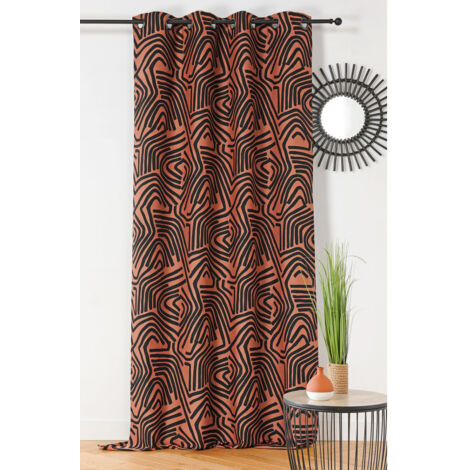 Rideau ethnique Nairobi - 140x260cm - Terre cuite