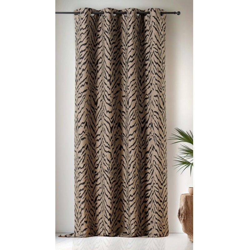 Rideau ethnique Zulu - 140x240cm - Noir