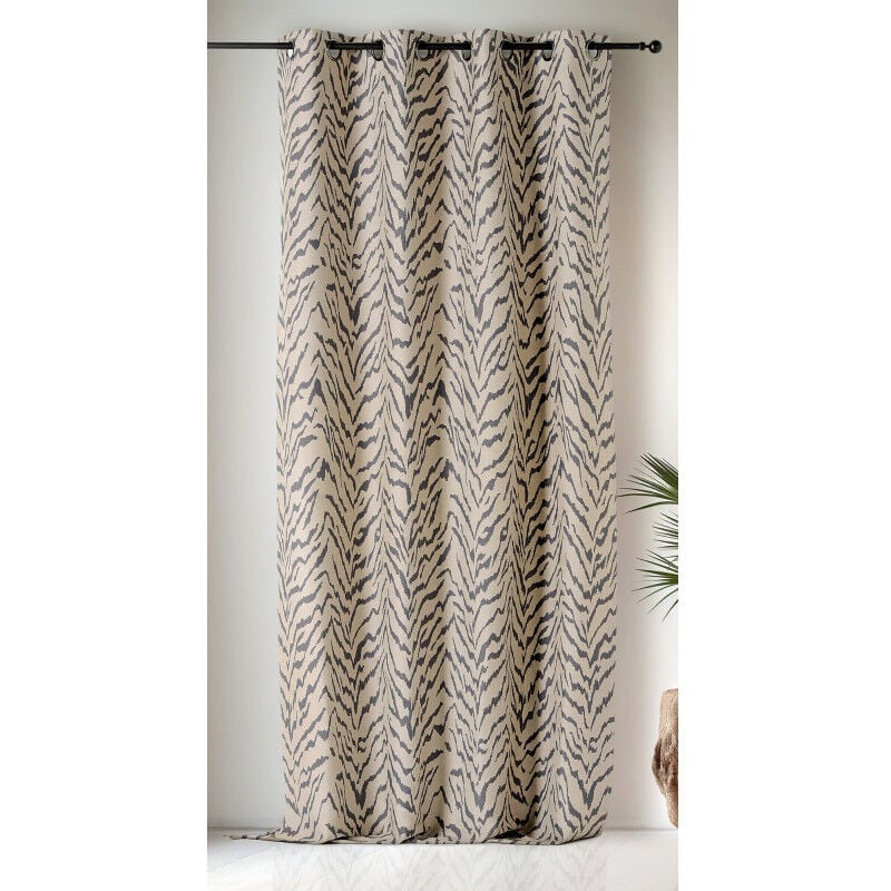Linder - Rideau ethnique Zulu - 140x240cm - Taupe