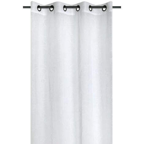 Rideau EUGENIE 140x260 fleurs blanches