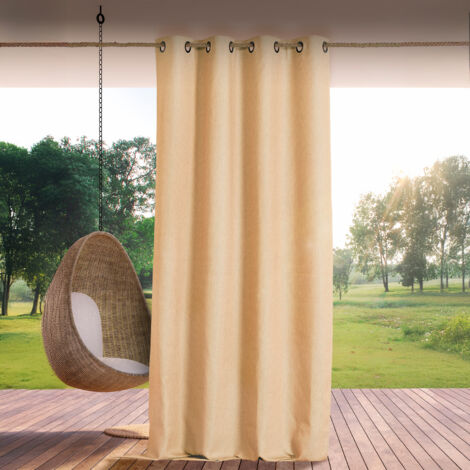 Rideau extérieur déperlant  - Effet chiné Beige 140x265 cm