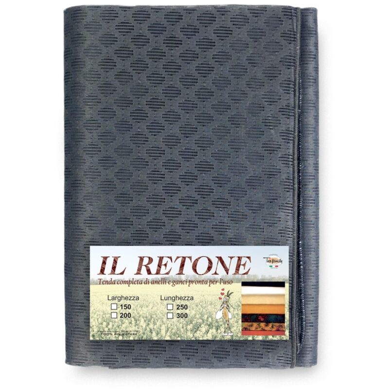 RIDEAU EXTÉRIEUR DIAMOND NET plombé en 8 tailles différentes combinées GRIS Cm. 200 x 300