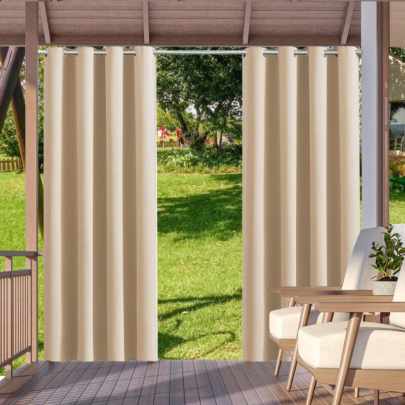 Lifcausal - Rideau extérieur et intérieur à œillets, 1 panneau, protection solaire, pour pergola, porche, pavillon, jardin, pelouse, couloir,