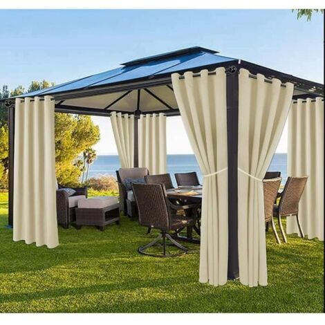 Rideau extérieur imperméable de terrasse-2 panneaux pour l\'isolation thermique et la protection solaire