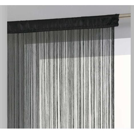 Rideau fil noir 90x200cm - Atmosphera créateur d'intérieur