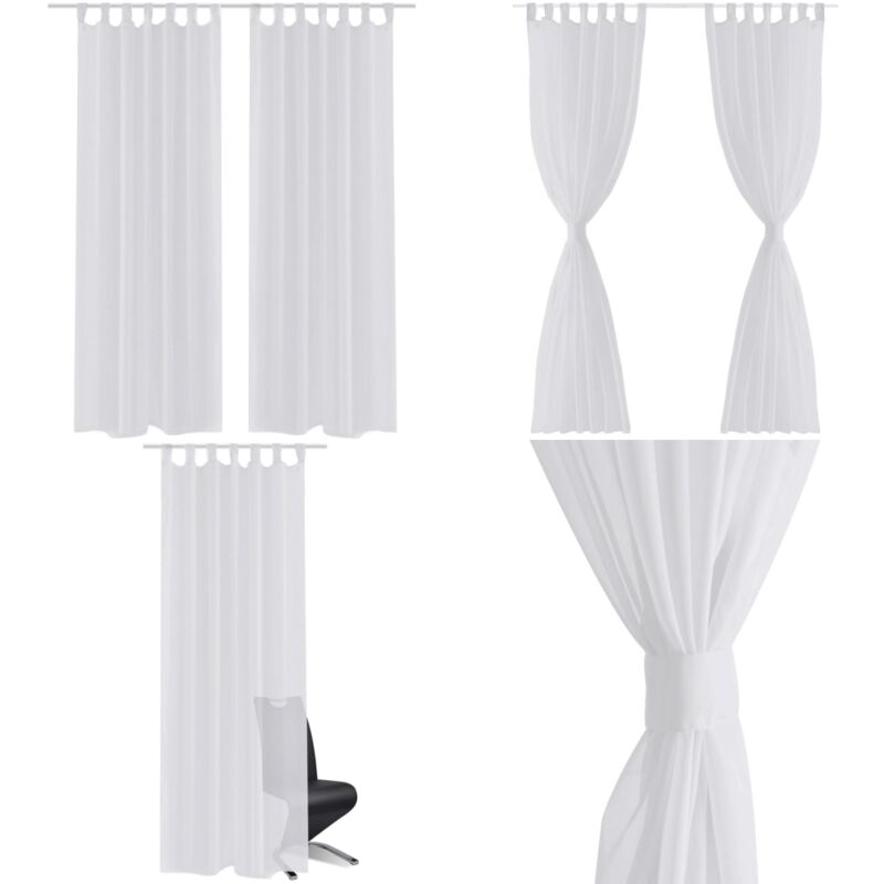 Vidaxl - Rideau fin Blanc 140x245 cm 2 pcs - Rideau Fin - Rideau Voilage - Rideau Blanc - Décoration Intérieure - Intimité - Home & Living