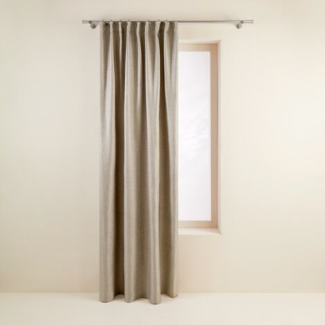 Rideau galon fronceur doublé occultant 200x280 cm MADURA - Osier - COCONUT