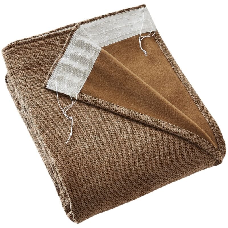 L'effet Papillon - Rideau galon fronceur occultant polaire 140 x 260 cm Bjornn camel