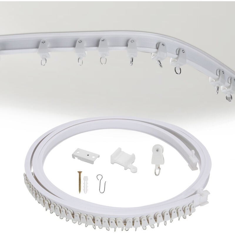 Swanew - Rideau Glide Rail Track droites ou pliable souple baies vitrées Top Clamping 3 mètres