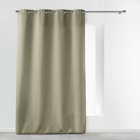 Rideau grande hauteur à œillets 140 x 280 cm – Polyester uni Essentiel Beige
