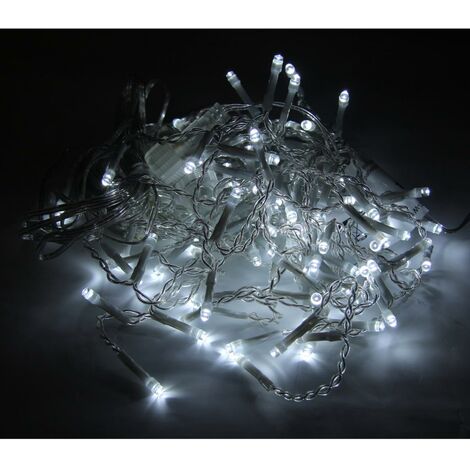 Rideau Guirlande LED 31V 3M IP44 100 LED TRANSPARENT (Guirlande seule) - Blanc Froid 6000K - 8000K - SILAMP - Blanc Froid 6000K - 8000K