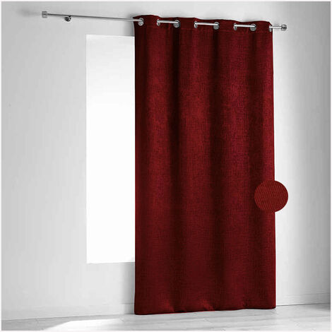 Rideau ignifugé non feu M1 en velours fiore Rouge 140x260 cm
