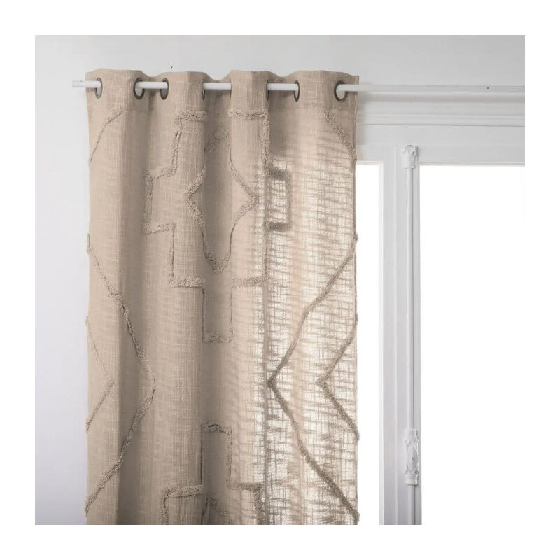 Rideau à Œillets Tufté 'Inca' 130x260cm Ivoire