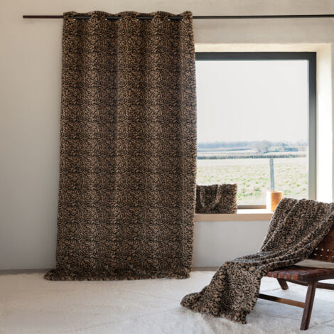Rideau imitation fourrure léopard Beige 140x260 cm