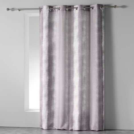Rideau Imprimé  - Effet Glacé Taupe 140x260 cm