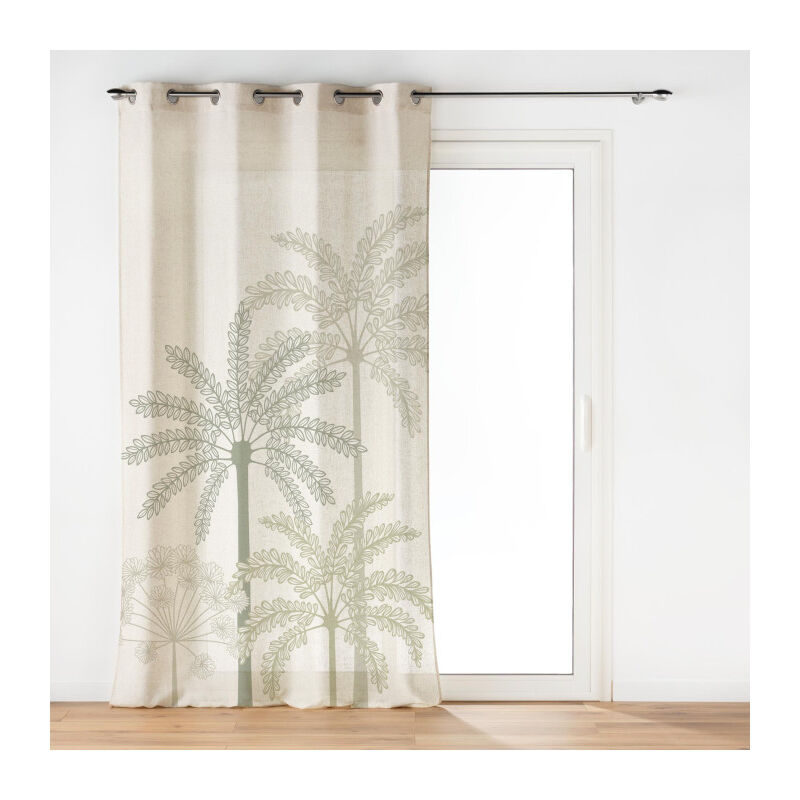 Rideau imprimé palméa 140x260cm - 140x260cm - Lin
