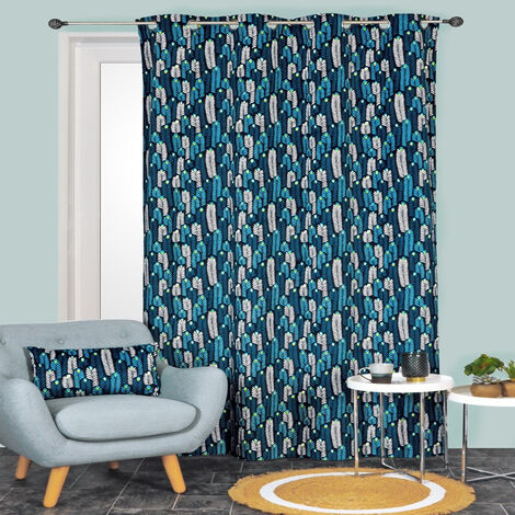 Rideau isolant et phonique velours bleu canard Taille 140x250cm Coloris  Bleu canard