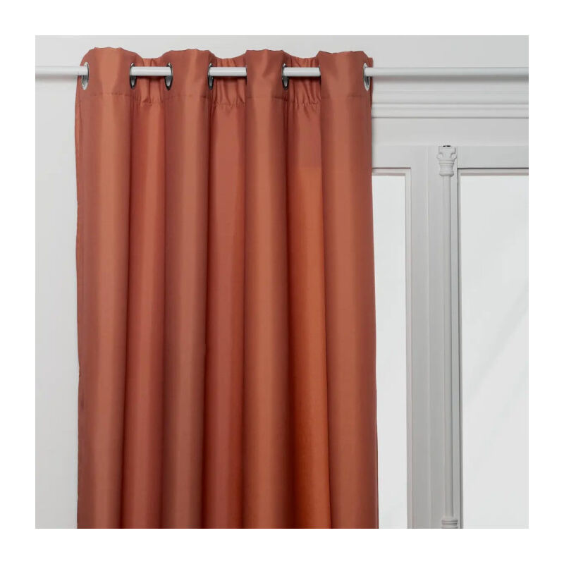 Rideau Isolant à Œillets "Eliat" 140x260cm Terracotta
