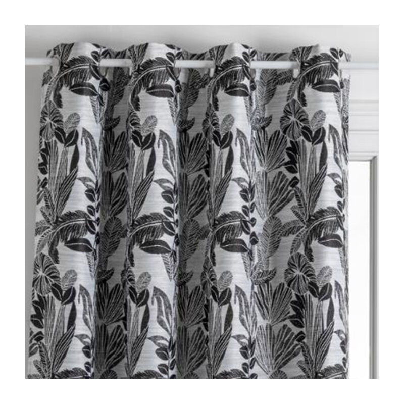 Rideau Jacquard à Œillets 'Bejuco' 140x260cm Noir