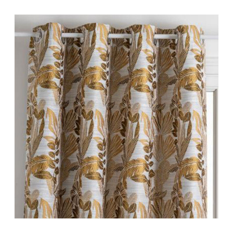 Rideau Jacquard à Œillets "Bejuco" 140x260cm Ocre