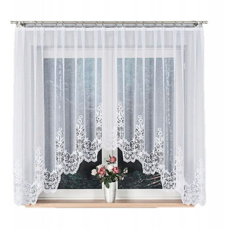 Rideau jacquard prêt à poser BERENIKA 330X170cm blanc