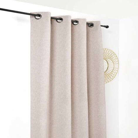 Rideau jacquard uni Beige 140x240 cm