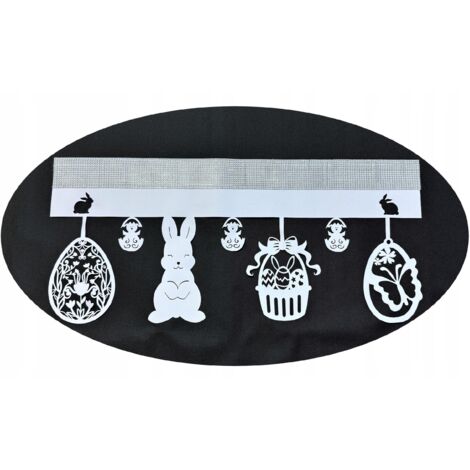 Rideau lambrequin enveloppe Noël PÂQUES printemps GLAMOUR 90x40 blanc