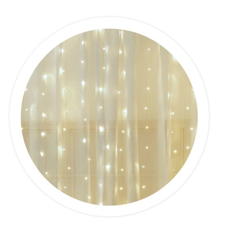 Rideau led lumineux 2x1M Lumière froide