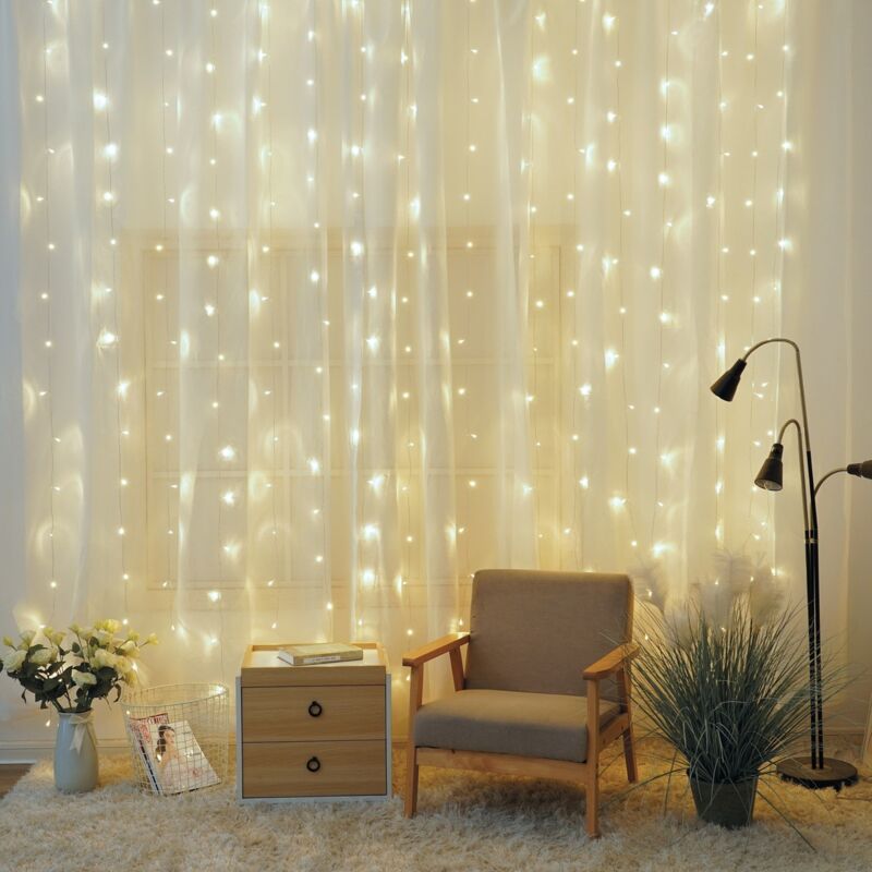 Rideau led lumineux 3x1M Lumière froide