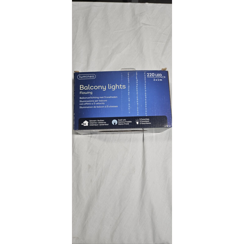 Rideau LED pour Balcon Extérieur Blanc Froid 2x1m 220 LED