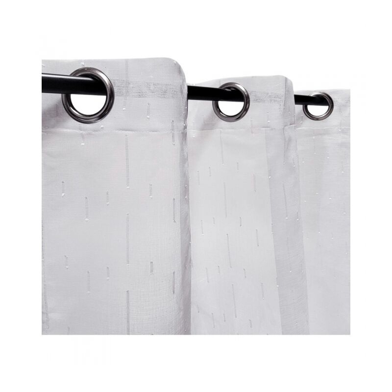 Atout Ciel - Rideau léger blanc à œillets, 240x240cm - facile à installer
