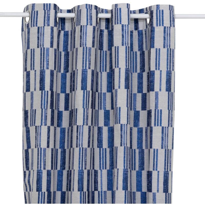 Rideau Leyna jacquard bleu indigo 140x260cm Atmosphera créateur d'intérieur