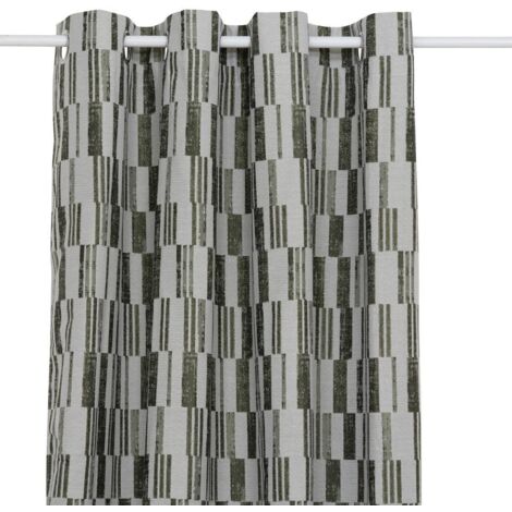 Rideau Leyna jacquard vert kaki 140x260cm - Atmosphera créateur d'intérieur