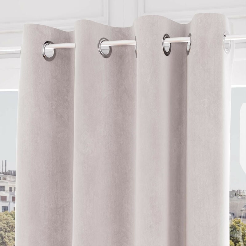 Rideau oeillets en velours velvet naturel, par Soleil d'ocre