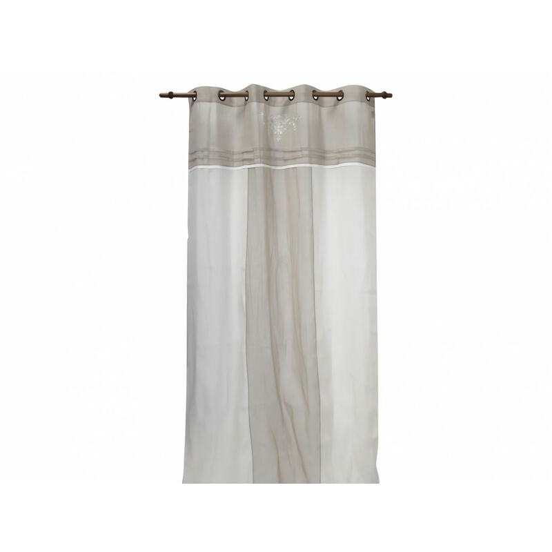 Rideau brodé lin oeillet 'ant D34'