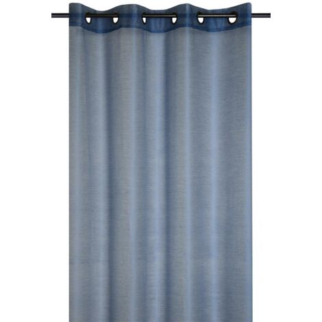 Rideau LINWOOD 140x260 bleu marine brillant