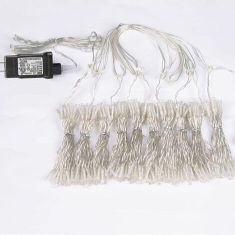 Rideau lumineux 3X2M 200 LED ambré prolongeable câble blanc 31V IP44