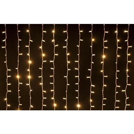 RIDEAU LUMINEUX A BATTERIE 208 LED POUR EXTERIEUR H.70 Cm BLANC/CHAUD