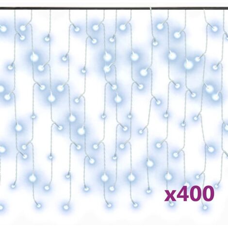 Rideau lumineux à glaçons LED 10m 400LED Blanc froid 8fonctions CFW65245